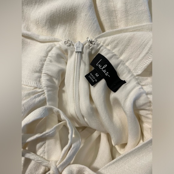 Lulu’s Sunday Sweetness White Linen Dolman Sleeve Mini Dress - Picture 7 of 12
